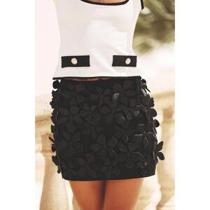 ZARA FLORAL TEXTURED KNIT MINI SKIRT